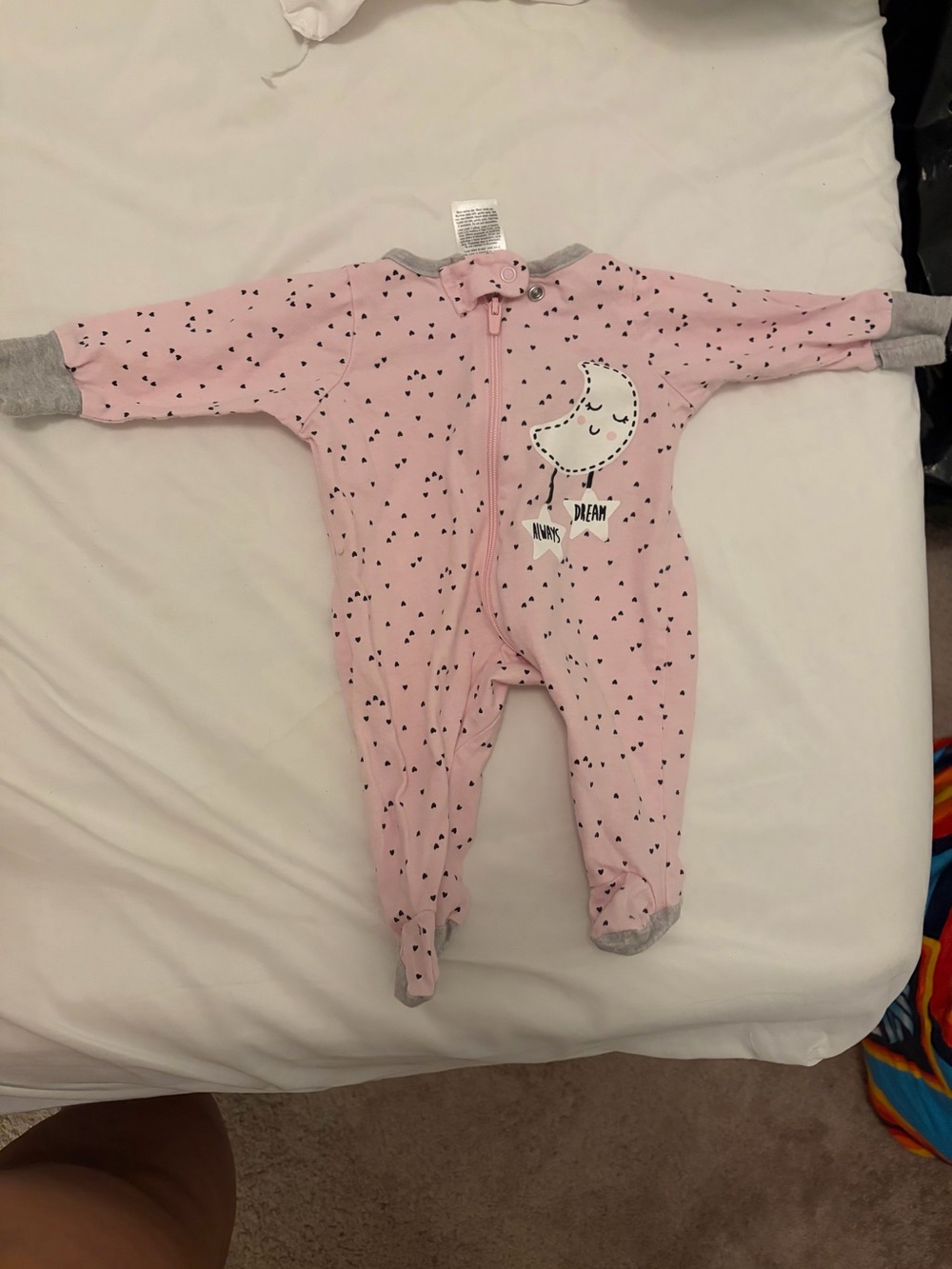 Gerber size PREEMIE SLEEPERS Pink Footed One-Piece with Moon Dream Graphic